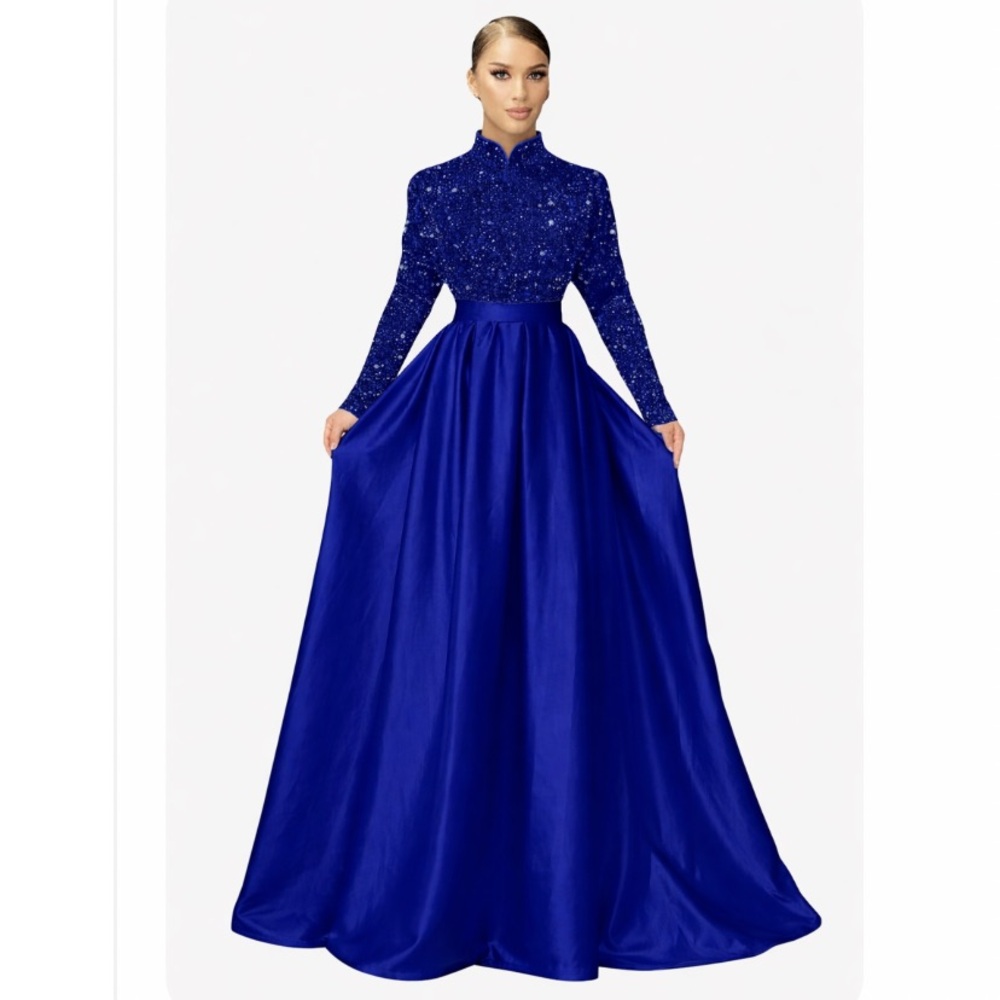 Lanting Blue Sequin Dress size M